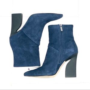 Halston Heritage Blue Suede Booties 💙
